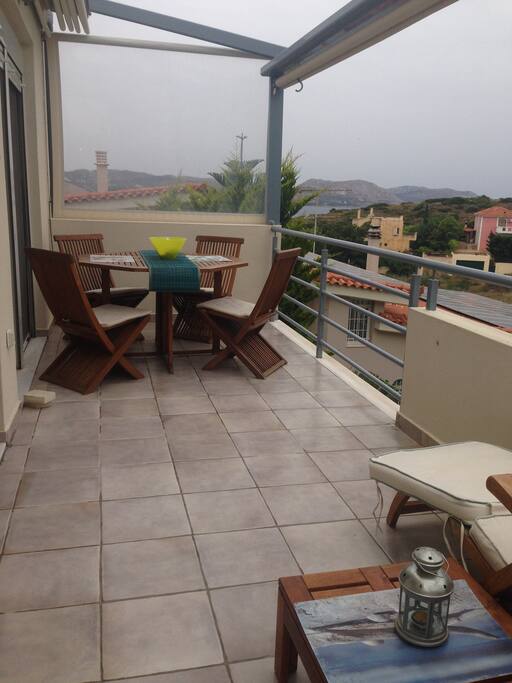 Spacious front balcony