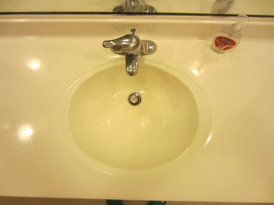 Bird's eye view of the sink basin in the bathroom