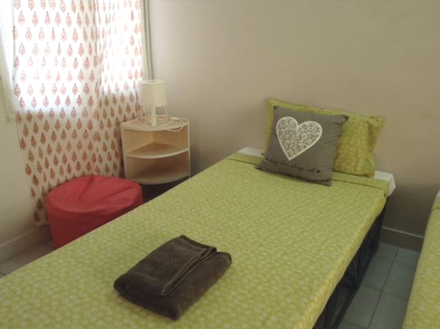 BALCONY private room attached bathroom white town