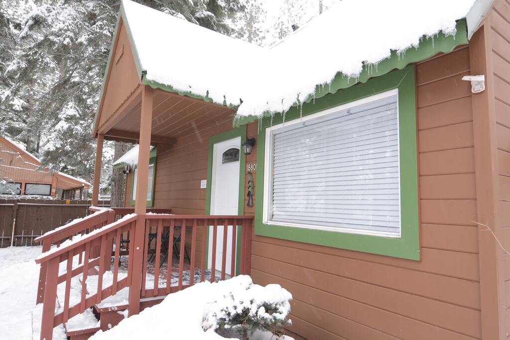 Hang out on the front porch and watch snow fall.