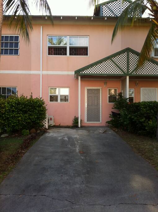 Outside of the house, with driveway
