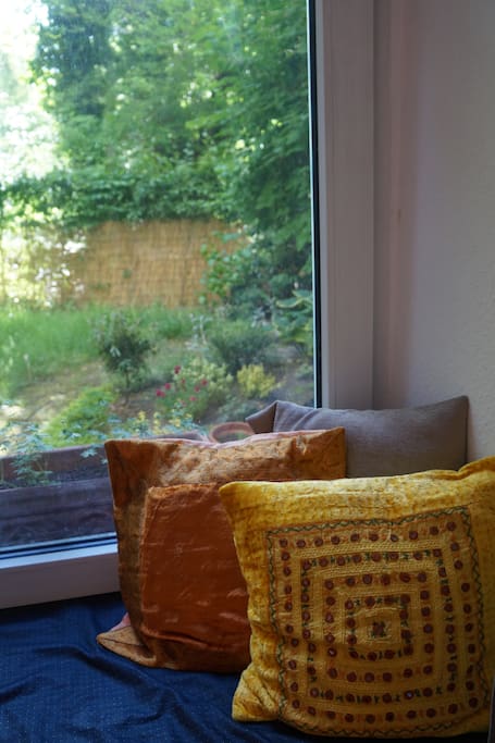 Bedroom window seat to garden
