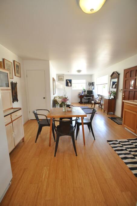Downstairs kitchen, dining area and kitchen