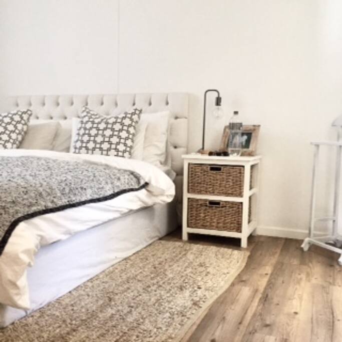 Main bedroom with King Size bed and en-suite bathroom with shower.
