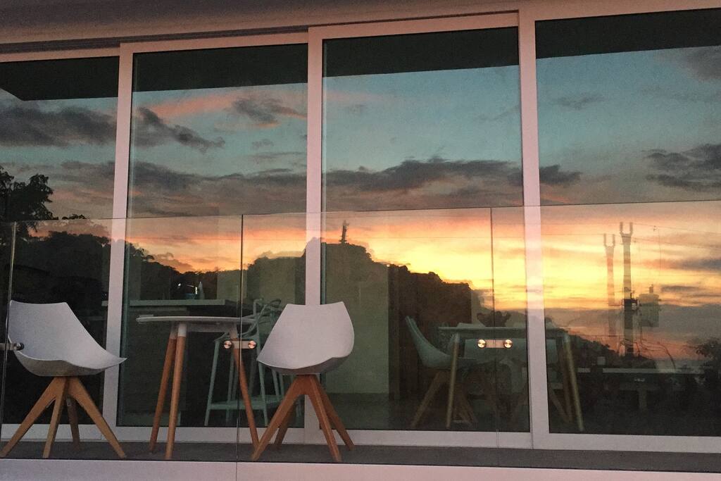 Reflection from balcony