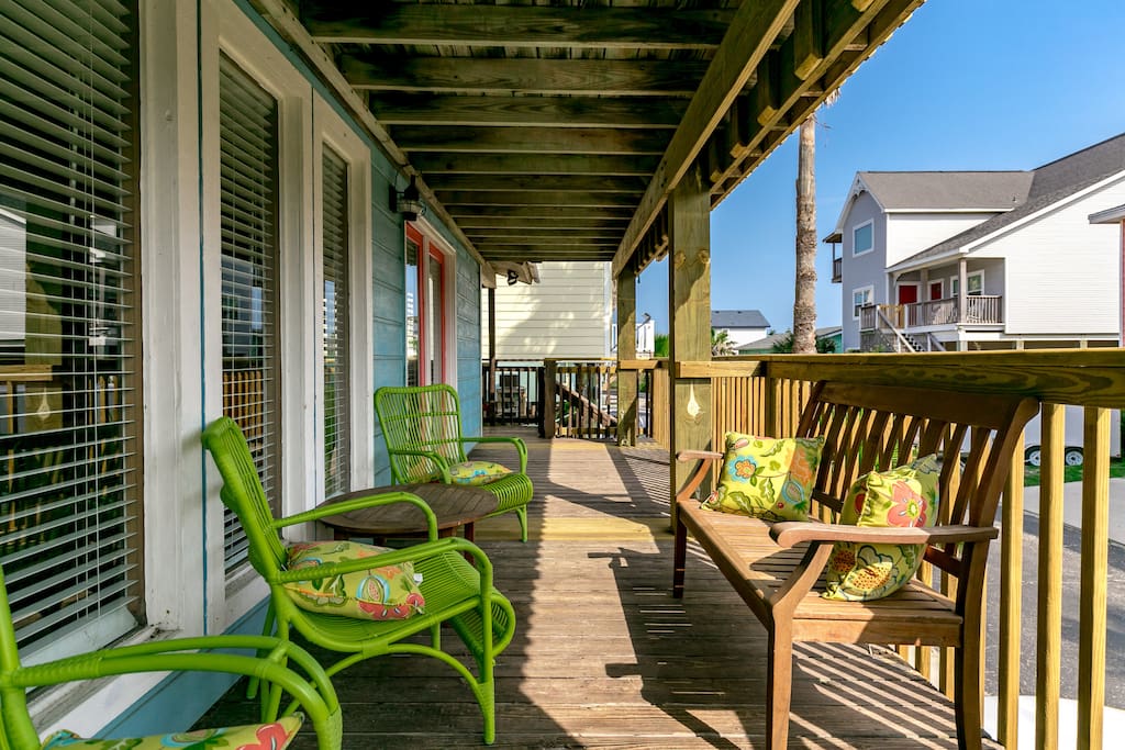 Covered deck is gated - great for pets and kids.