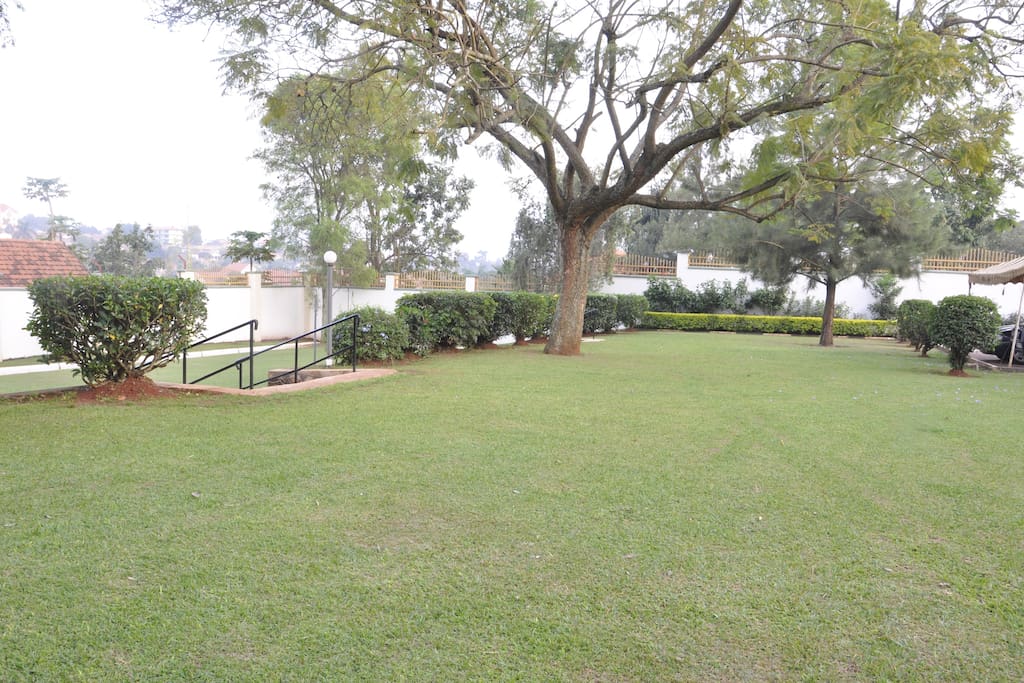 Compound during day with parking on right side