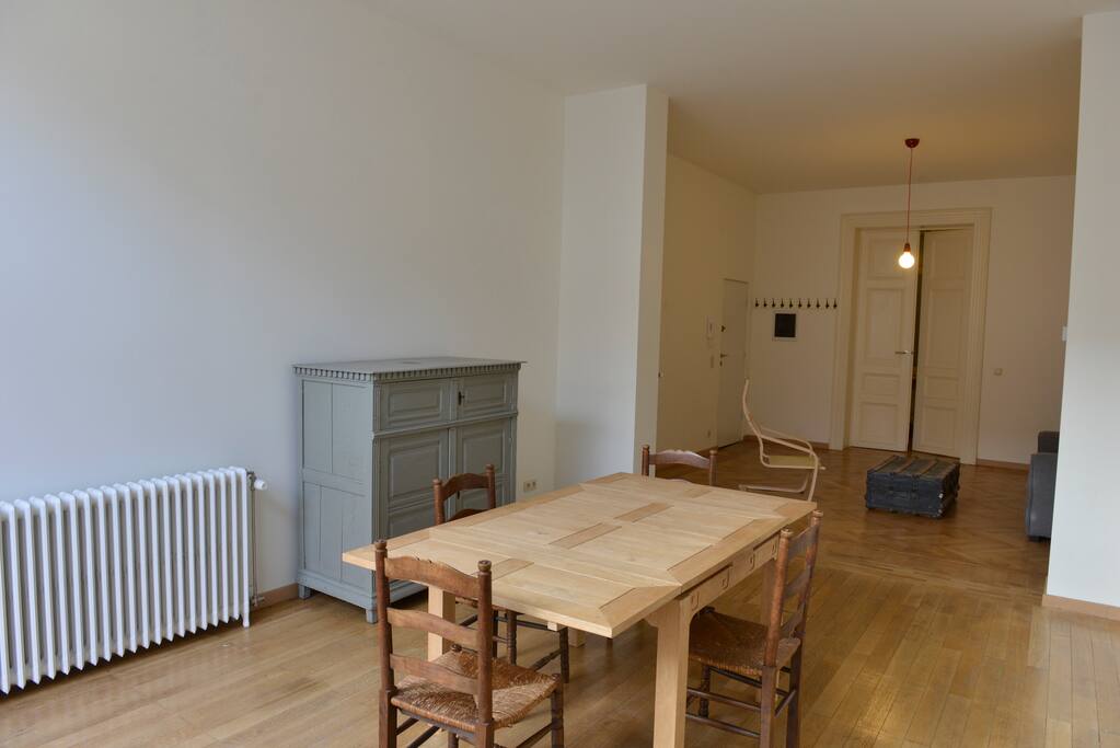 Eating Room and living Rooom with the door to the sleeping room