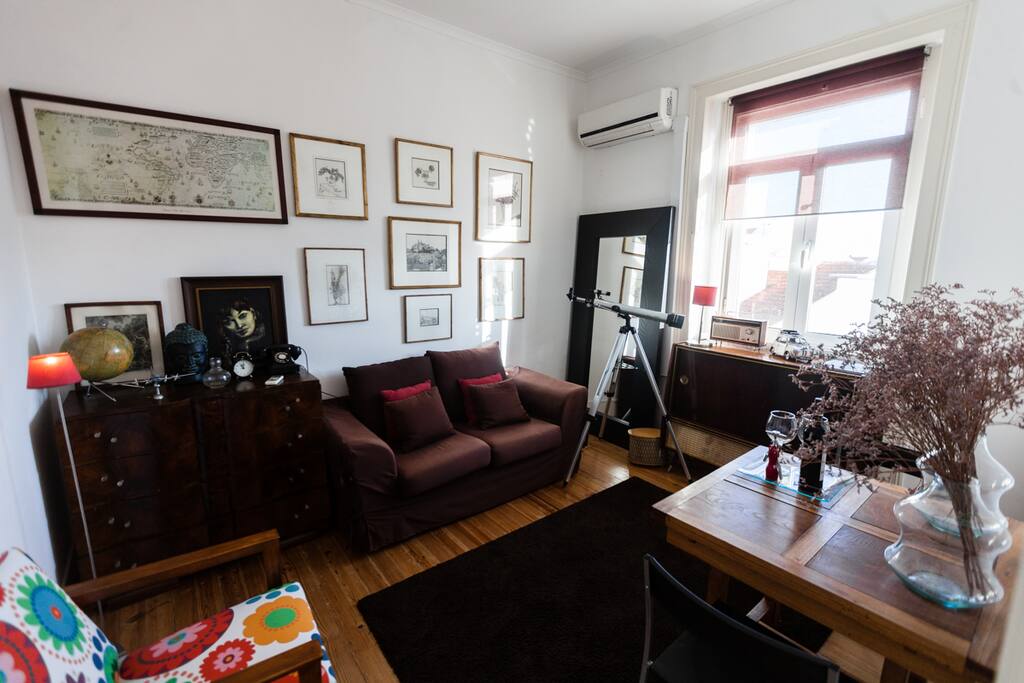 Living area with panoramic view over Lisbon