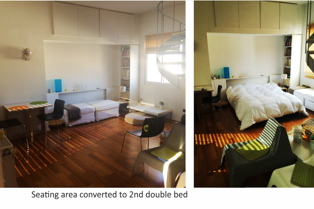 Seating area converted to 2nd bedroom if required