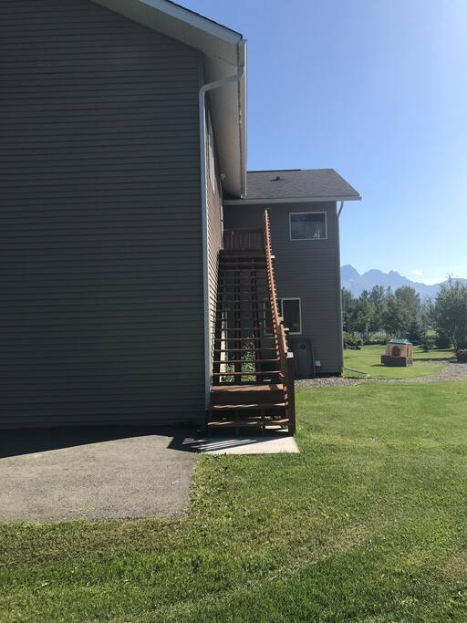 Stairway directly off of parking spot