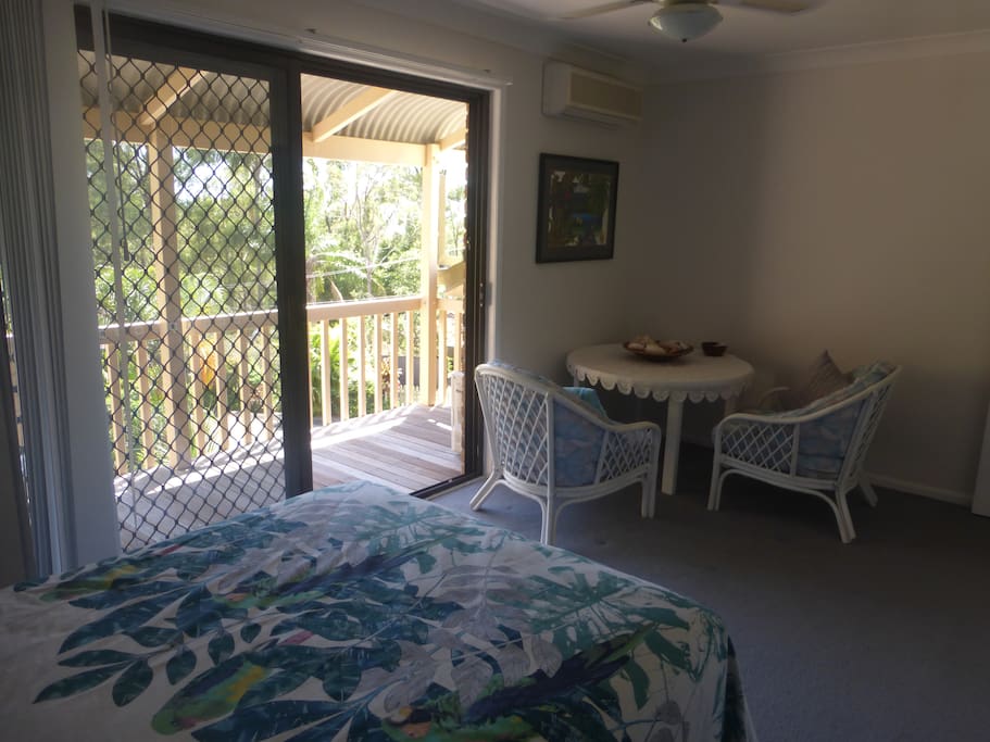 Extra seating on the balcony.