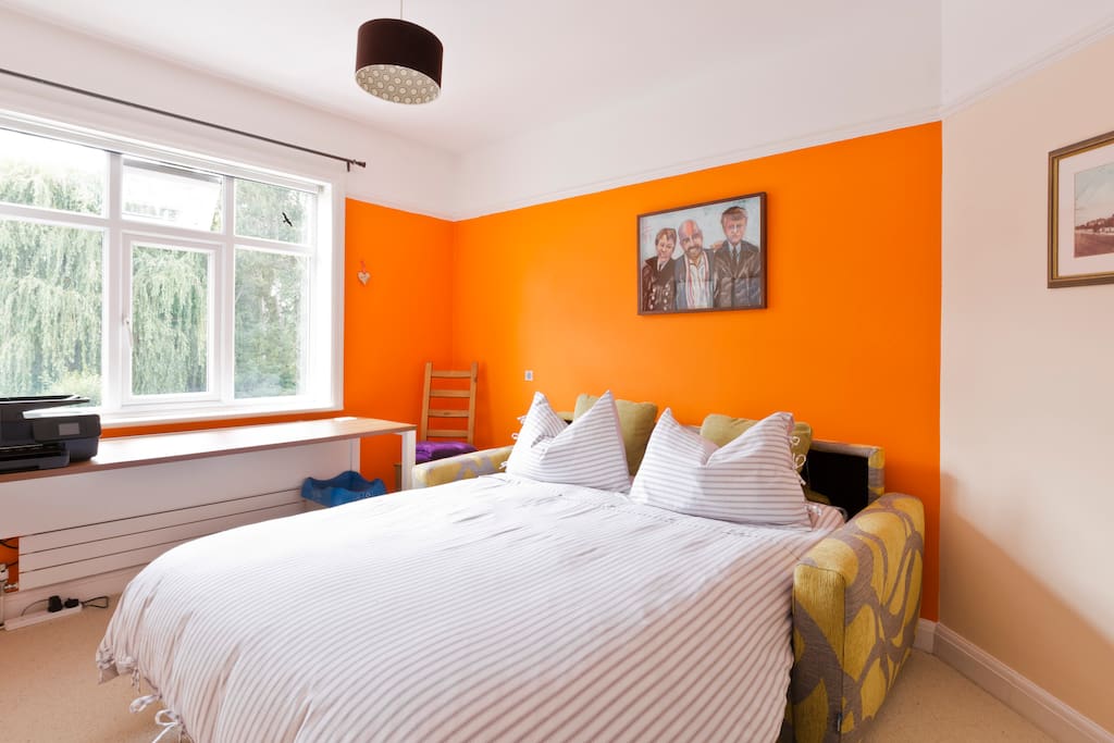 Bedroom with double sofa bed on first floor