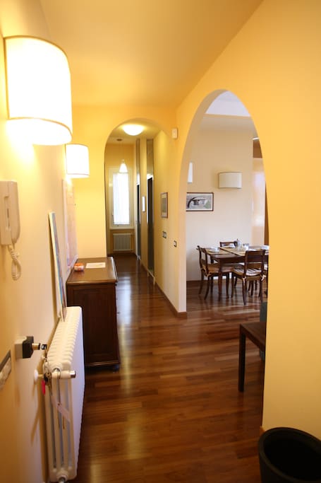 3) details of the corridor that leads to two large bedrooms and two comfortable bathrooms with shower.