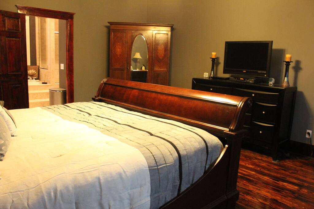 Plenty of drawers, wardrobe, and HD TV.