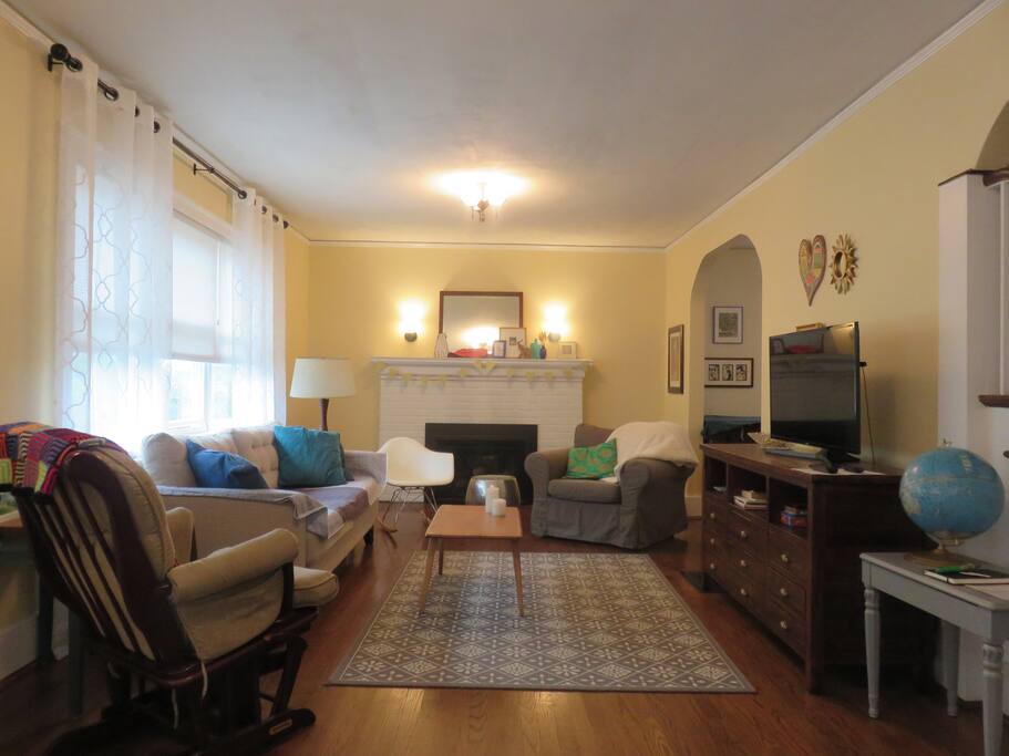 Living room with gas fireplace