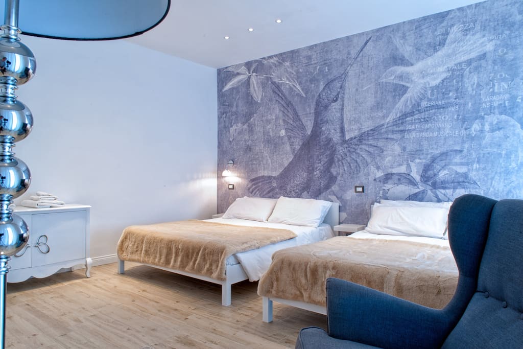 Camera da letto 1, family-room, con 2 lettimatrimoniali king size