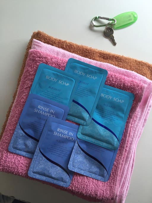 Towel and body soap/shampoo provided for your first night