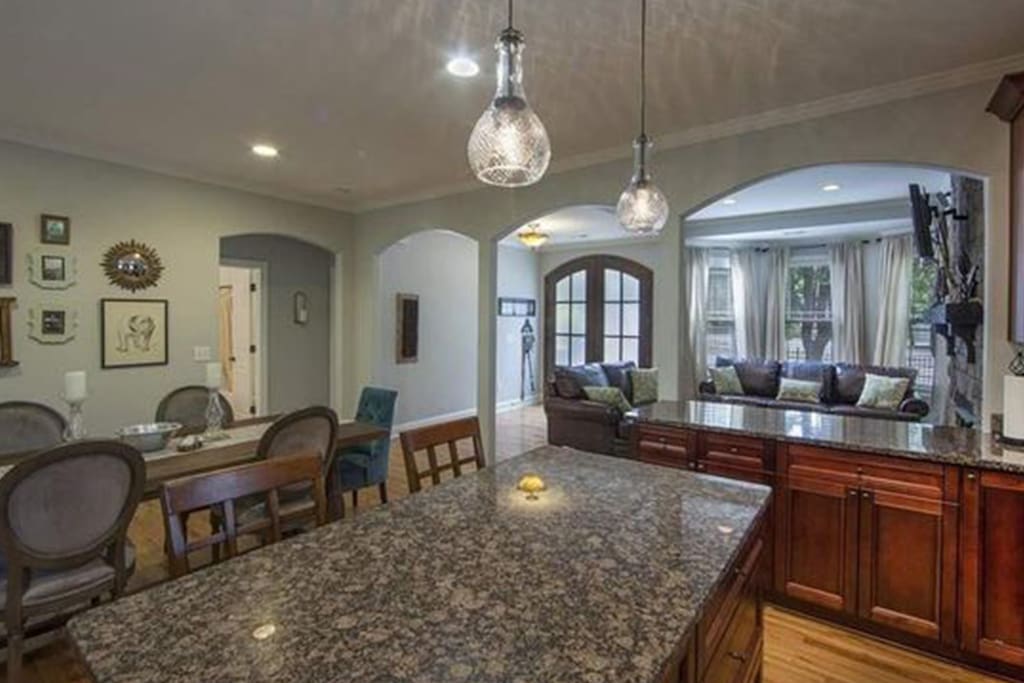 Island kitchen with plenty of space.