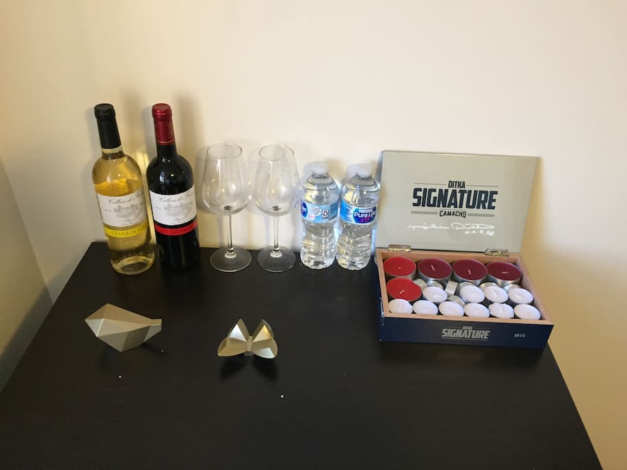 Amenities and candles for my guests.