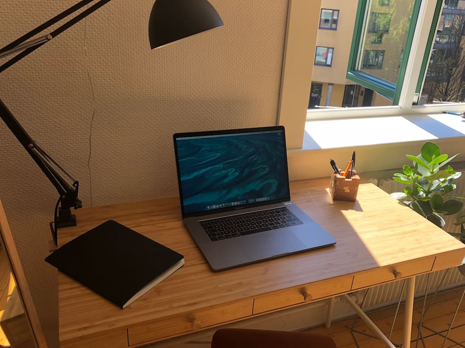 Desk is temporarily removed but there is a table in the kitchen that you can use as a workspace.