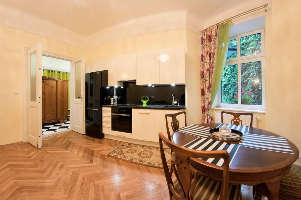 Living room with kitchen