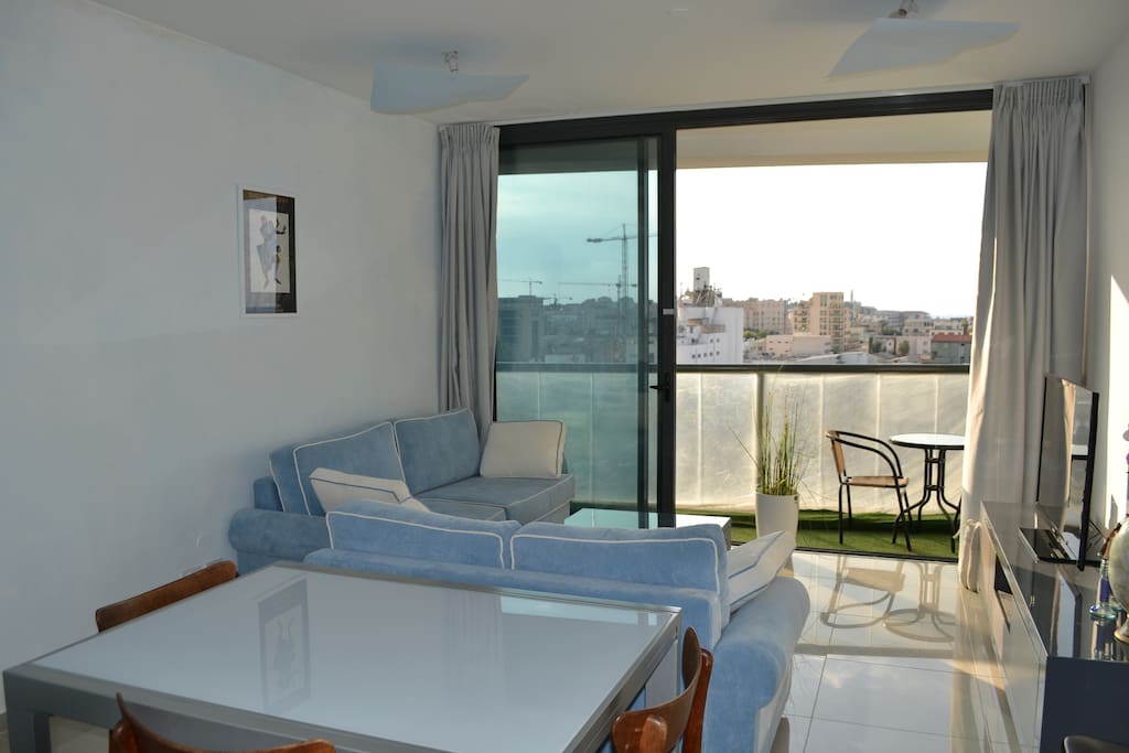Living room with sea view