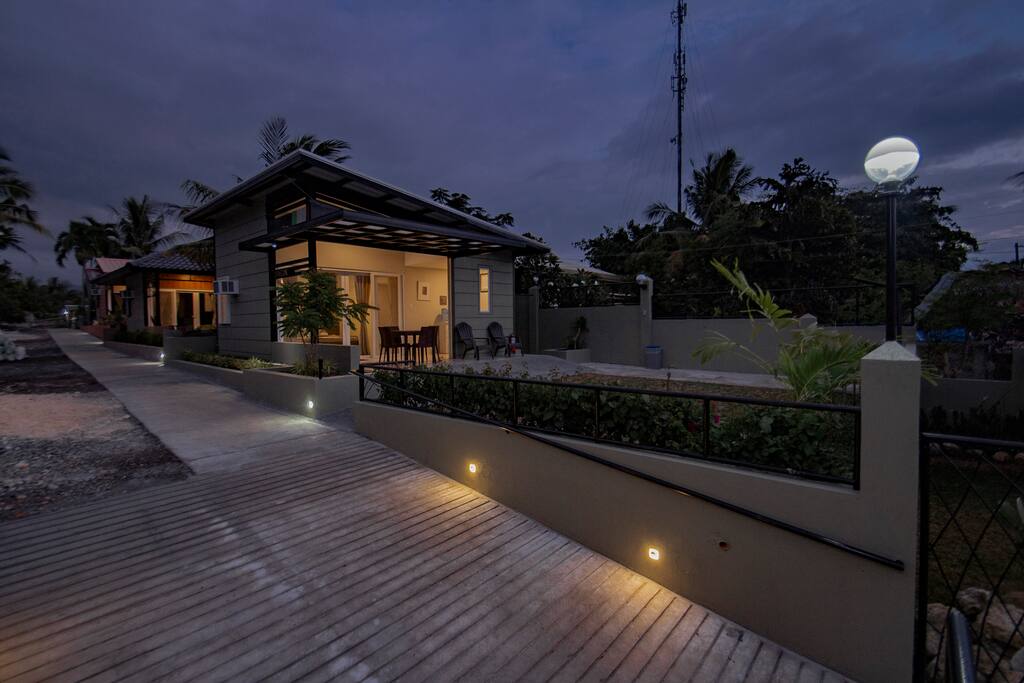 View at night time.
