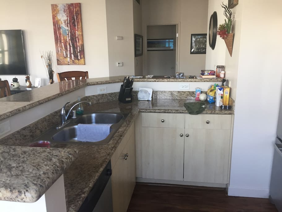 Open kitchen to living room