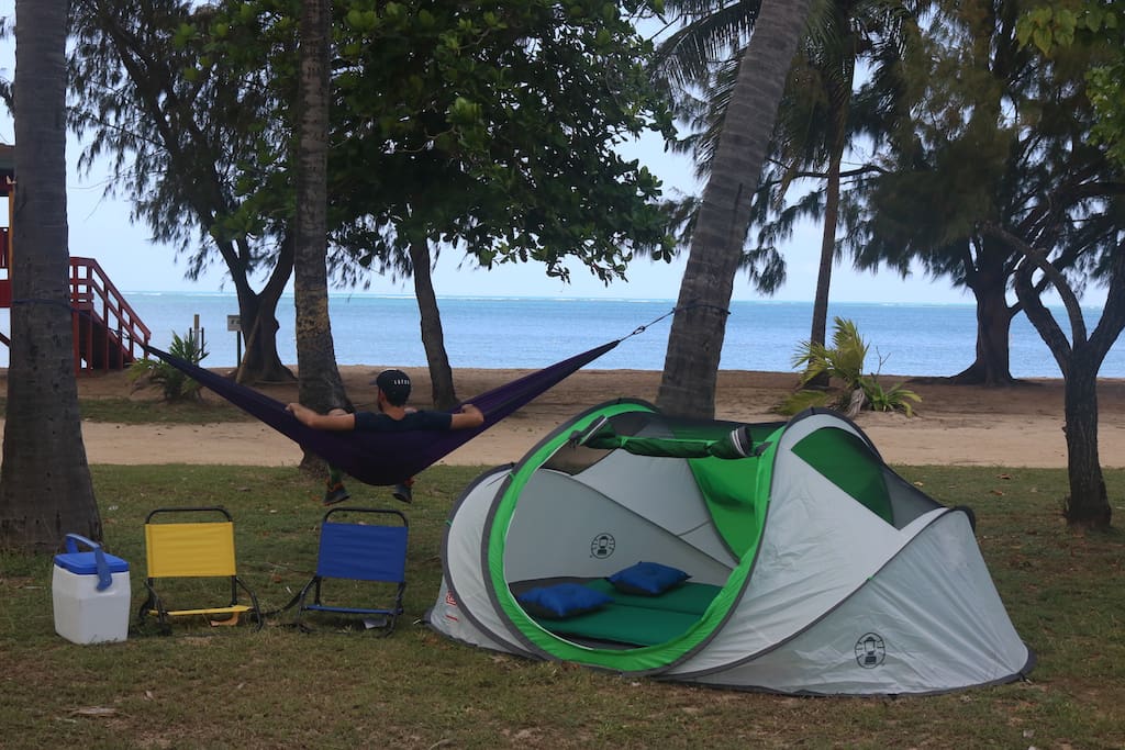Seven Seas Campsite, Fajardo, Puerto Rico.
Not everything in this picture is included on this package.