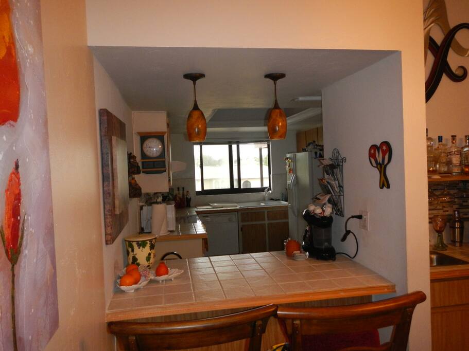 Breakfast nook with Kitchen in background