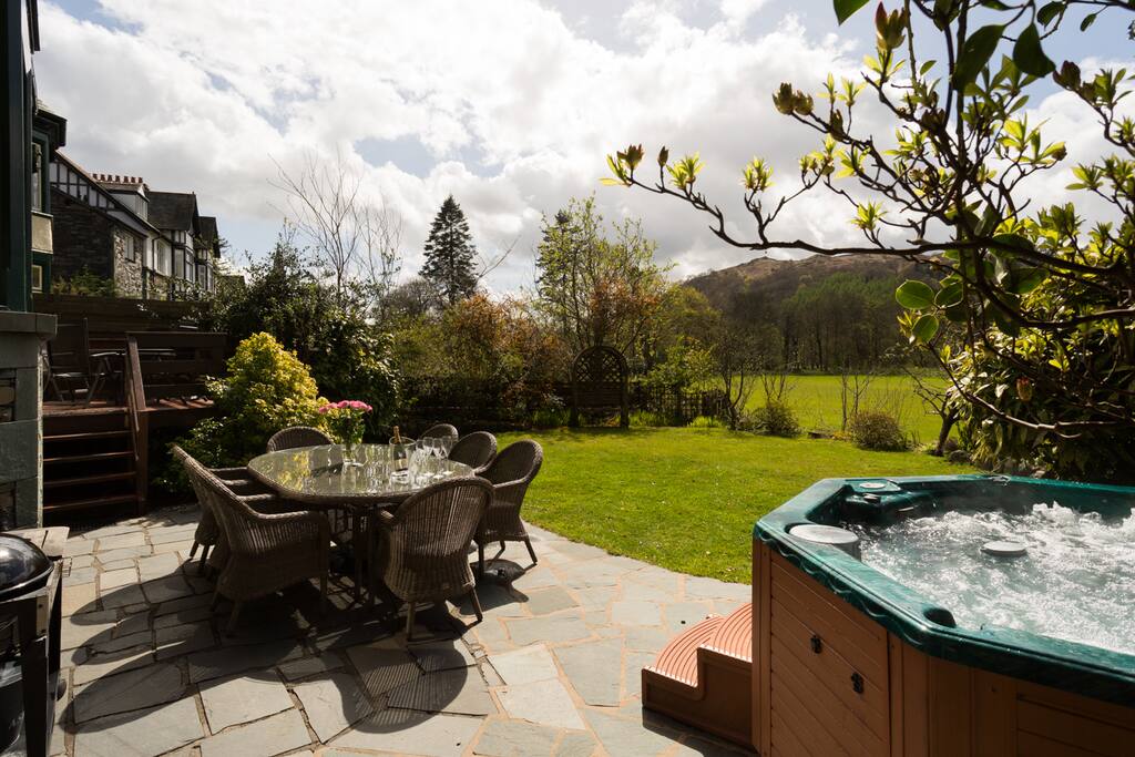 Back garden with views over Loughrigg