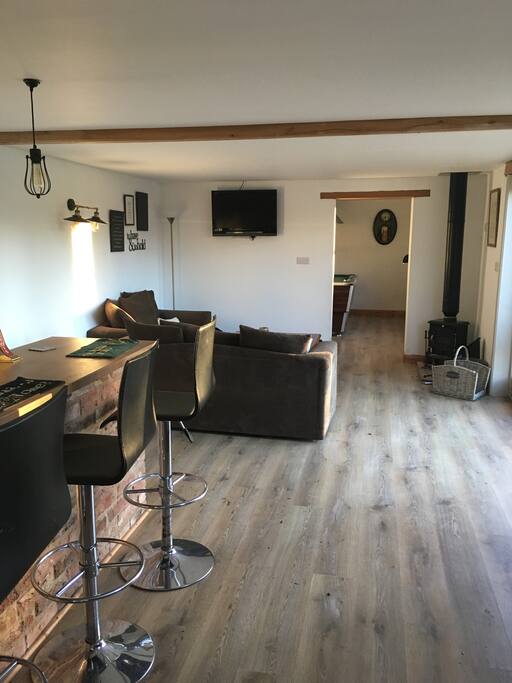 Bar and living area