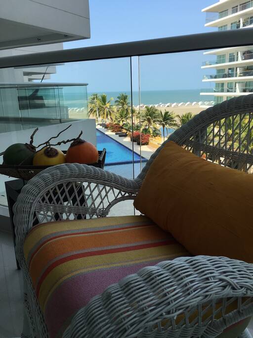 vista de la playa desde el balcón