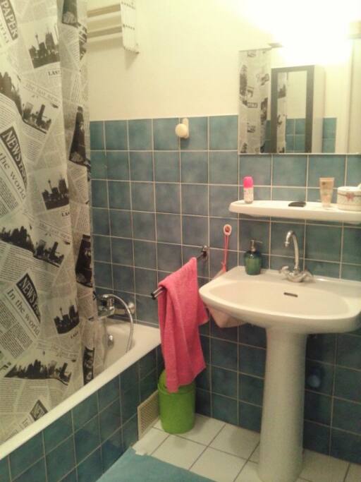 salle de bain avec baignoire