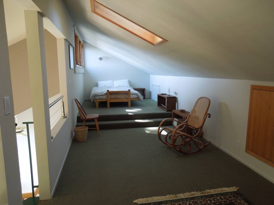 Queen futon in loft