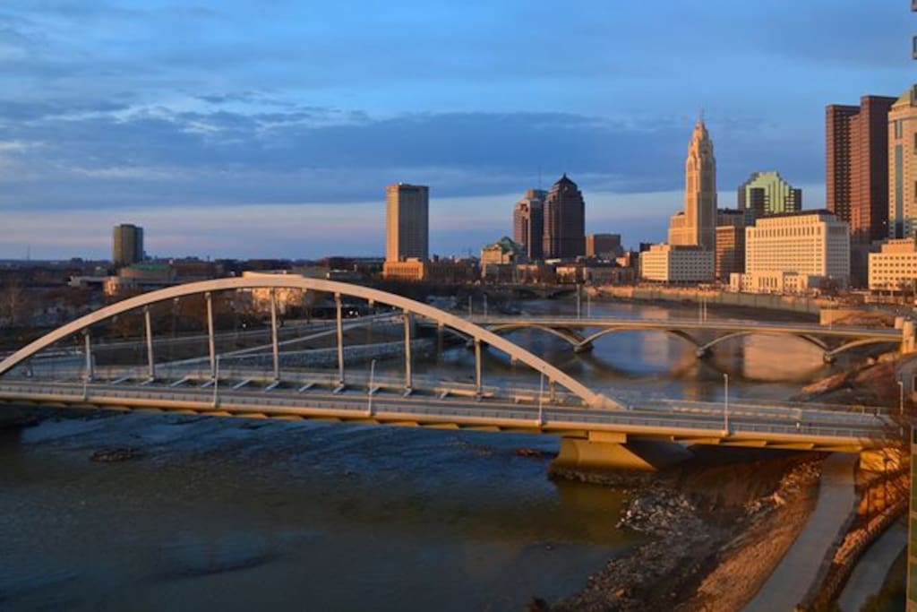 Bike Trail & City of Columbus from above