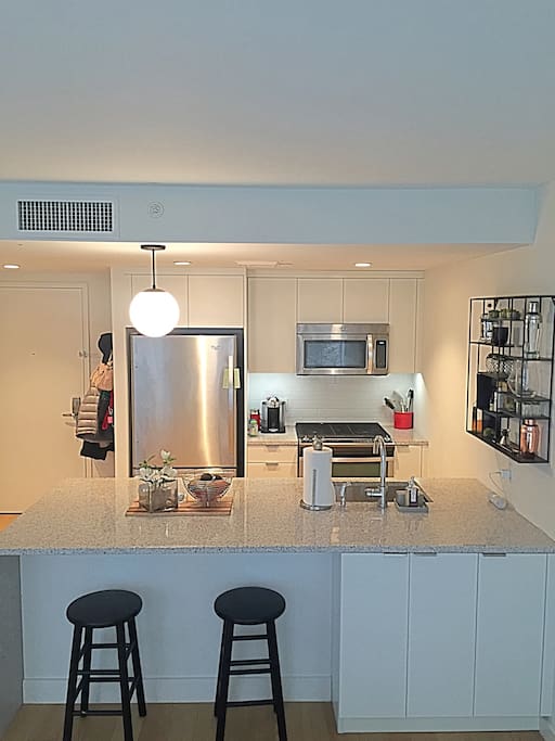 Brand new appliances, dishes, silverware, cooking utensils, pots & pans.