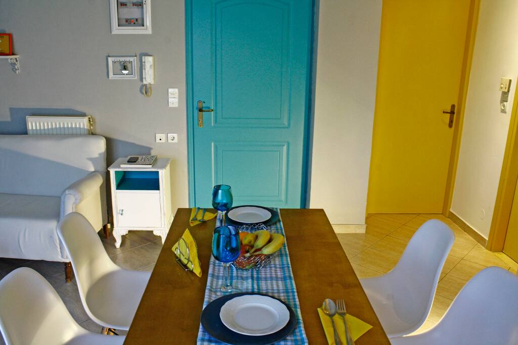 The dining room is set for you at your arrival.