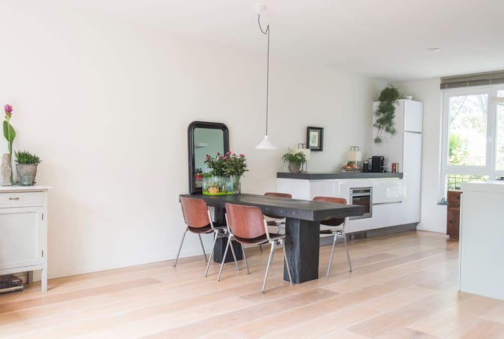 Living room with open kitchen