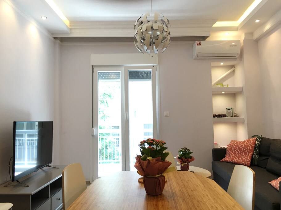 Combined kitchen/ livingroom area.