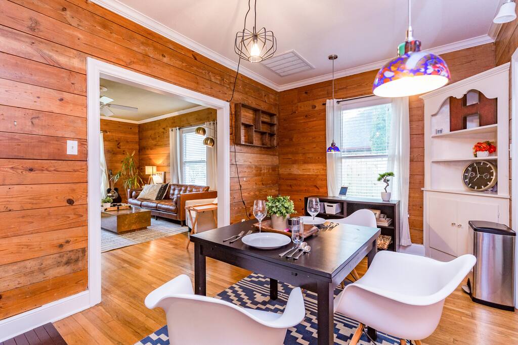 Gather for family meals at the dining table with space for up to 4.
