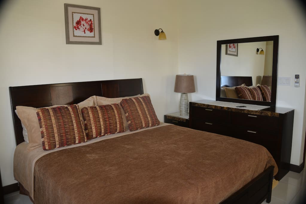 Air condition bedroom with king size bed