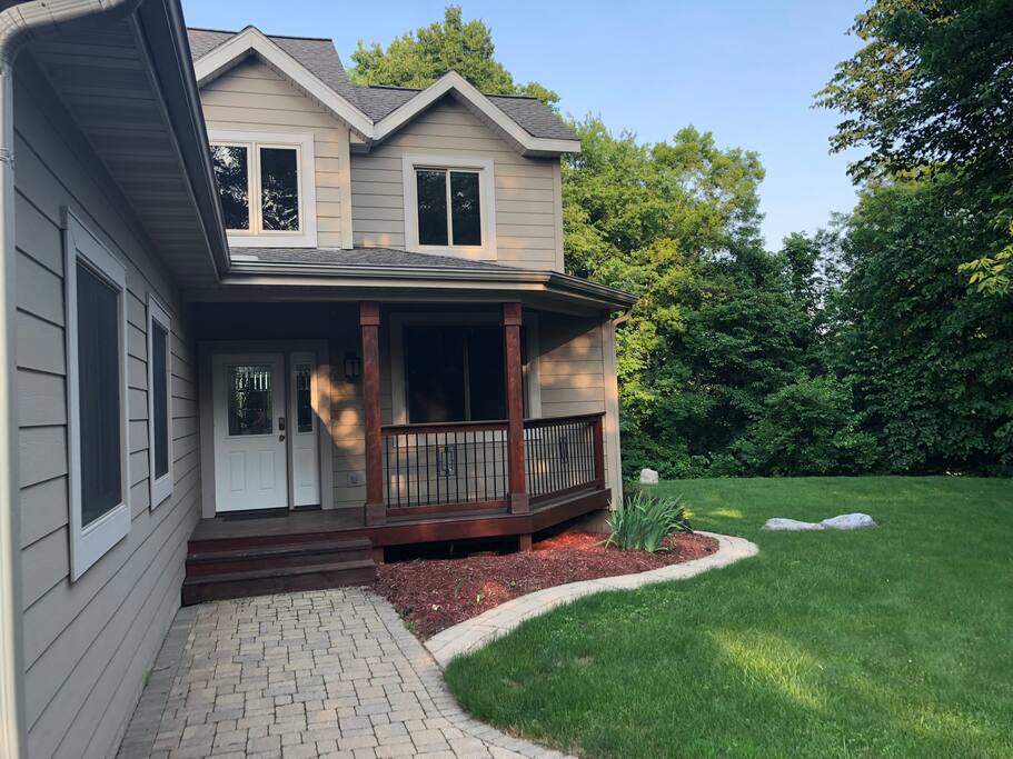 Front right side of home.