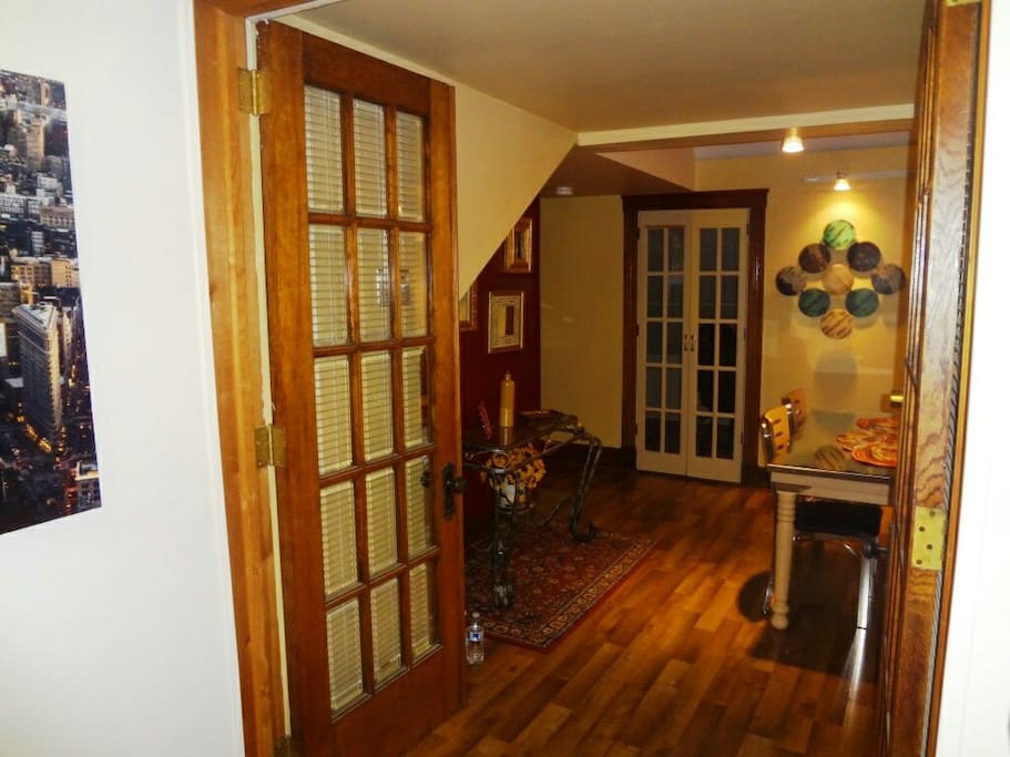The view into the apartment from the landing