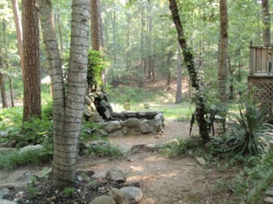View of the yard near master bedroom deck.