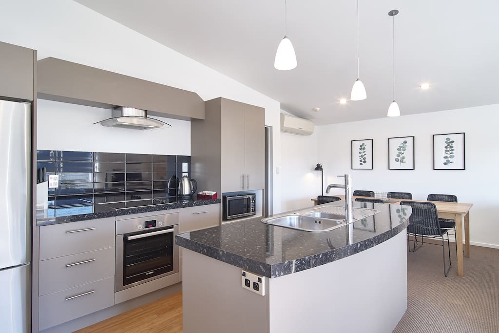 Open plan kitchen, fully equipped