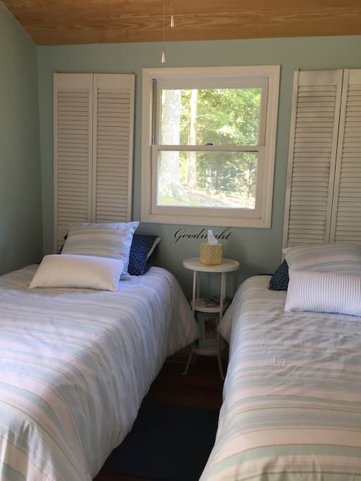 The Blueberry Room has two new twin beds.
