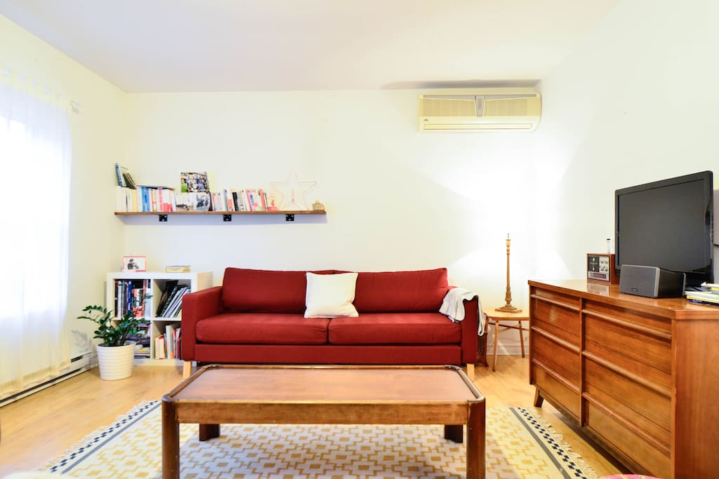Cosy living room with a sofa bed