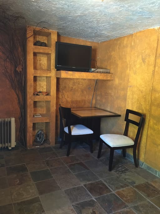 Table and chairs in sitting area